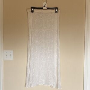 Ghost London England White Floral Embroidered Maxi Skirt Womens Small Flawed